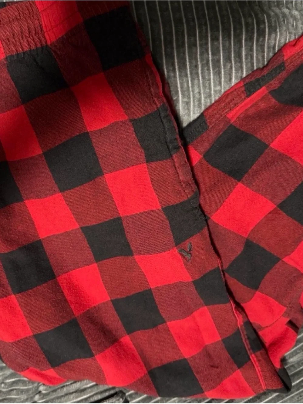 American Eagle Outfitters Red and Black Buffalo Plaid Joggers
